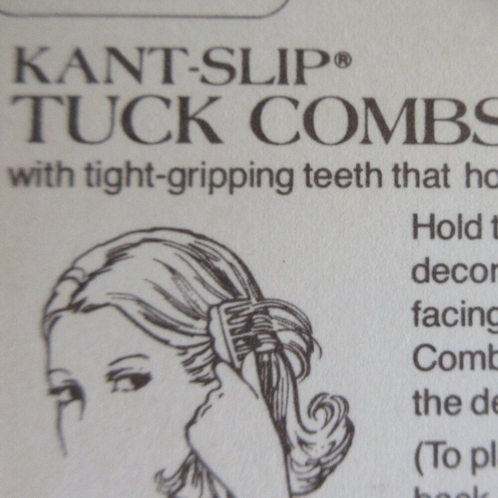 Vintage 1982 Goody Hair Tuck Combs Kant Slip Tortoise 4 Pack USA #550 NOS - Picture 7 of 8